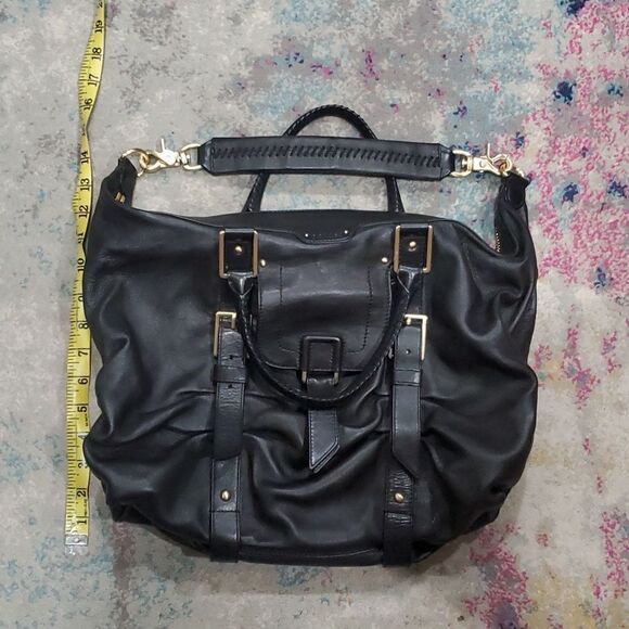 Botkier Sasha Large Leather Satchel Hobo Bag in Black - Picture 3 of 16